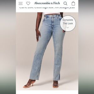 Abercrombie 90s straight ultra high rise curve love 29L